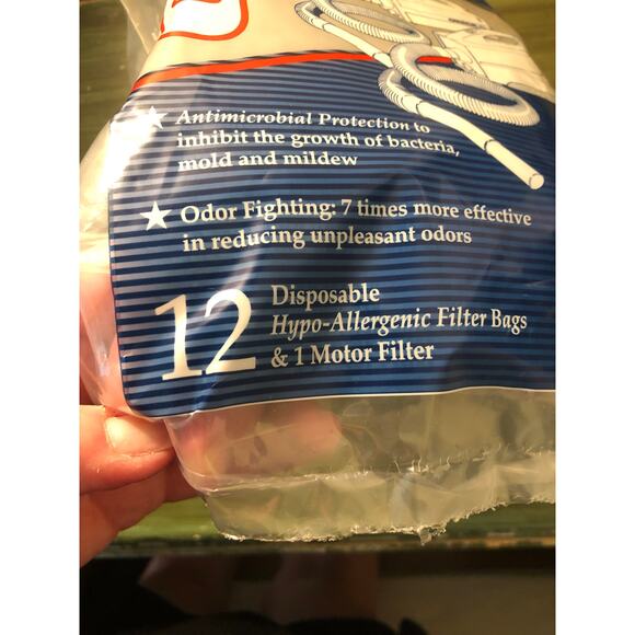 Oreck NWT 12 Hypoallergenic Filter Bags 1 Motor Filter Compact Cannister Models - Picture 4 of 5